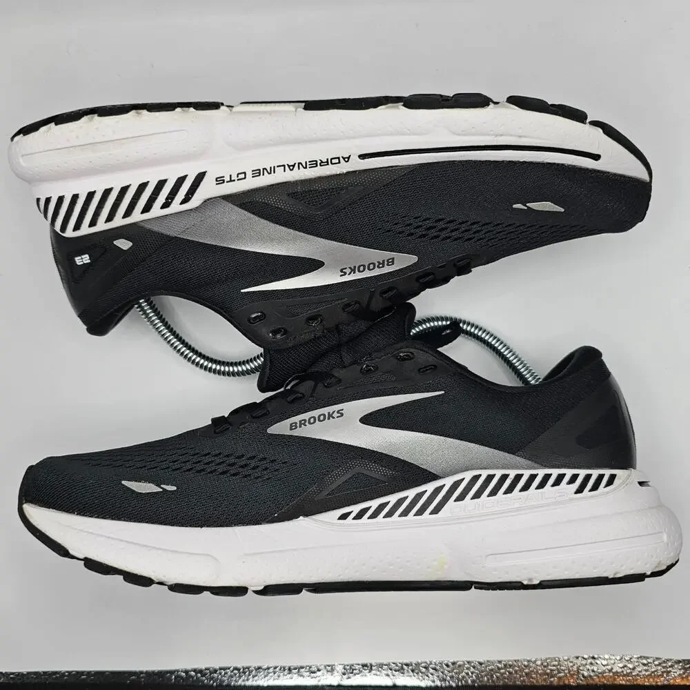 Brooks Adrenaline GTS 23 Black White Silver Women 10 Medium B UK 8 Running Shoe